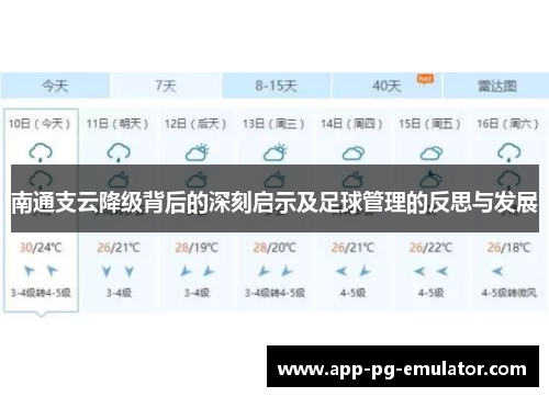 南通支云降级背后的深刻启示及足球管理的反思与发展