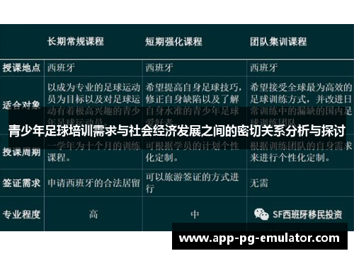 青少年足球培训需求与社会经济发展之间的密切关系分析与探讨